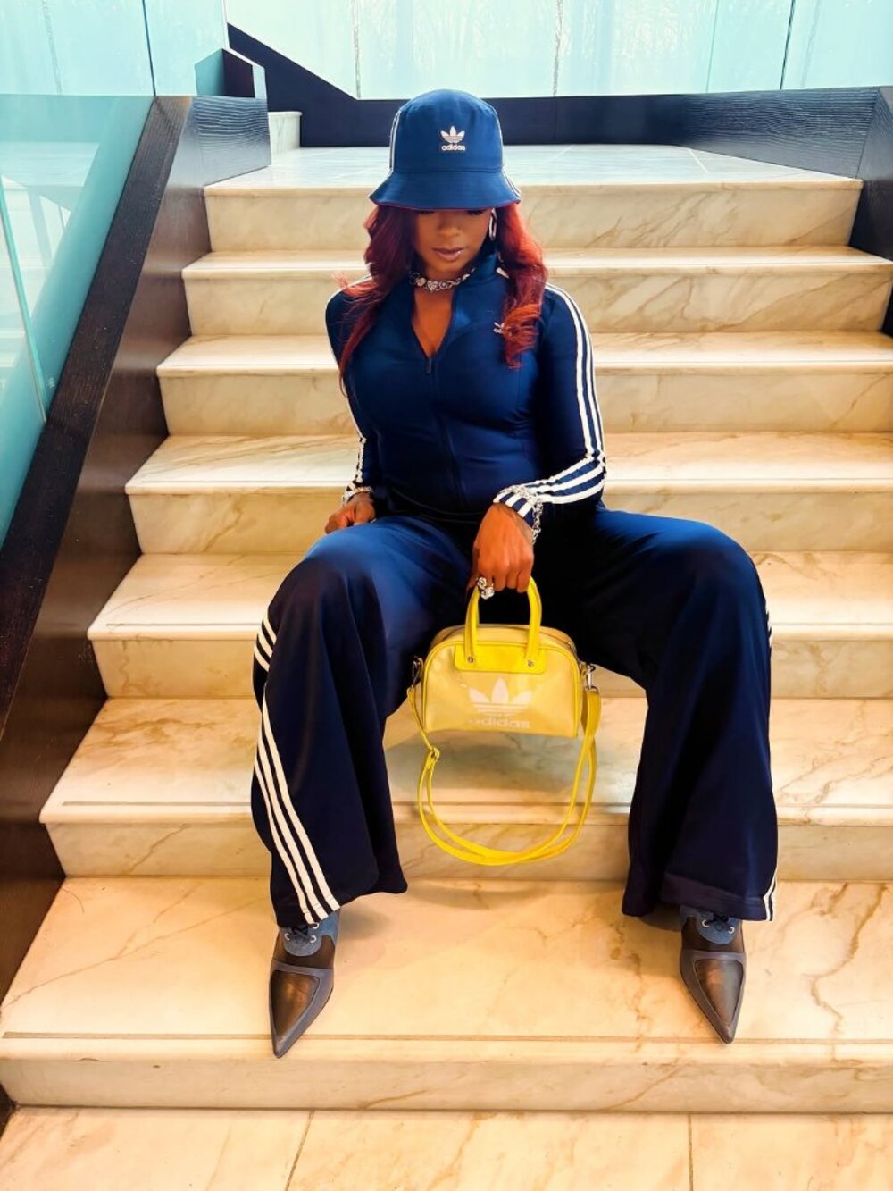 Adidas Black Tracksuit Set Size S | 3 Stripe Zip Up & Flare Pants Set